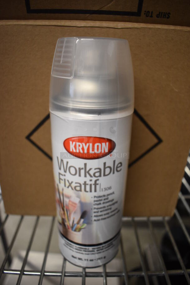 6 BRAND NEW IN BOX! Krylon Workable Fixatiff Spray Cans. 2.5x2.5x8. 6 Times Your Bid!