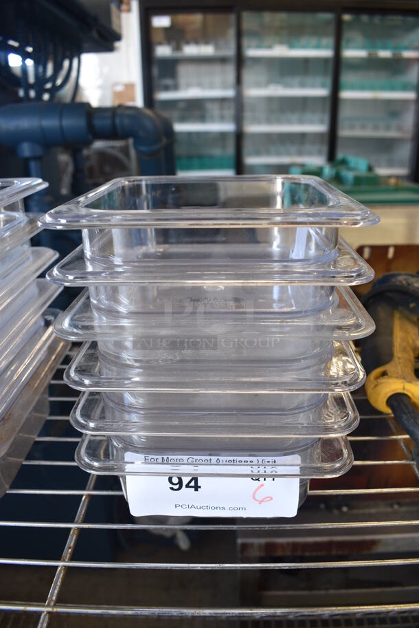 6 Clear Poly 1/6 Size Drop In Bins. 1/6x2. 6 Times Your Bid!