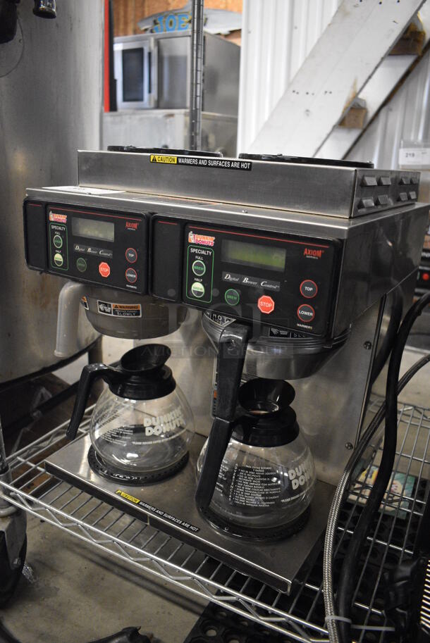 NICE! 2016 Bunn Model AXIOM 2/2 TWIN Stainless Steel Commercial Countertop 4 Burner Coffee Machine w/ 2 Coffee Pots, Metal Brew Basket and Poly Brew Basket. 120/208-240 Volts, 1 Phase. 16x18x19 - Image 2 of 6