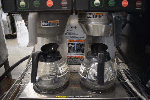 NICE! 2016 Bunn Model AXIOM 2/2 TWIN Stainless Steel Commercial Countertop 4 Burner Coffee Machine w/ 2 Coffee Pots, Metal Brew Basket and Poly Brew Basket. 120/208-240 Volts, 1 Phase. 16x18x19 - Image 3 of 6