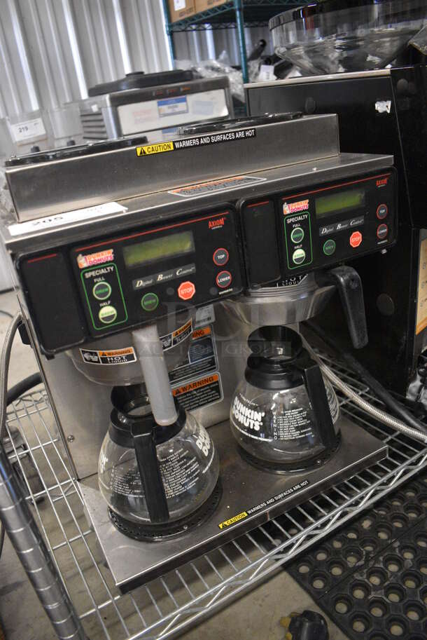 NICE! 2016 Bunn Model AXIOM 2/2 TWIN Stainless Steel Commercial Countertop 4 Burner Coffee Machine w/ 2 Coffee Pots, Metal Brew Basket and Poly Brew Basket. 120/208-240 Volts, 1 Phase. 16x18x19 - Image 5 of 6