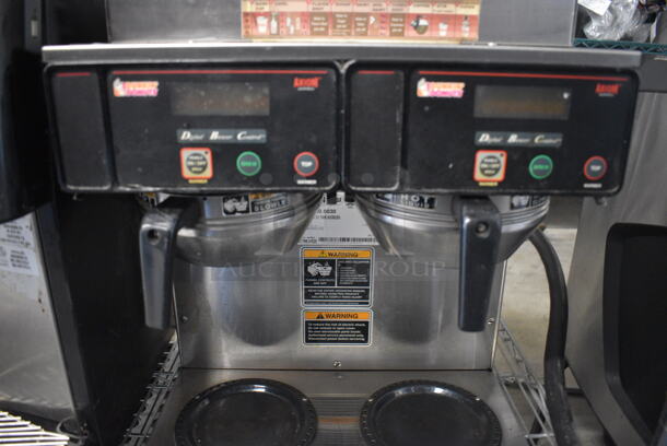 NICE! 2013 Bunn Model AXIOM 2/2 TWIN Stainless Steel Commercial Countertop 4 Burner Coffee Machine w/ 2 Coffee Pots and 2 Metal Brew Baskets. 120/208-240 Volts, 1 Phase. 16x18x19 - Image 3 of 5