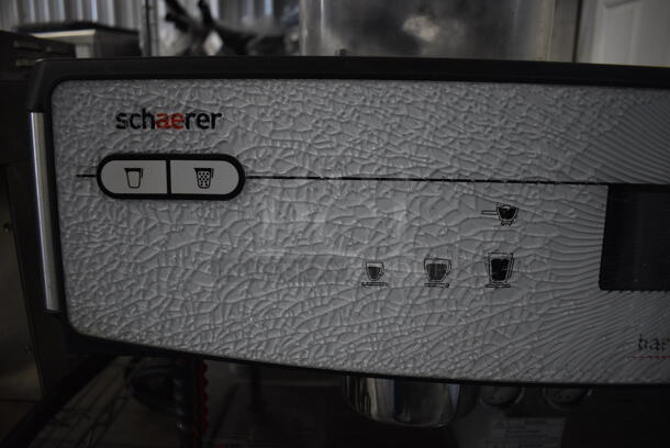 BEAUTIFUL! 2018 Schaerer Barista Stainless Steel Commercial Countertop 2 Group Espresso Machine w/ 2 Steam Wands and 1 Hopper. Front Glass Pane Is Shattered. 29x21x30 - Image 2 of 7
