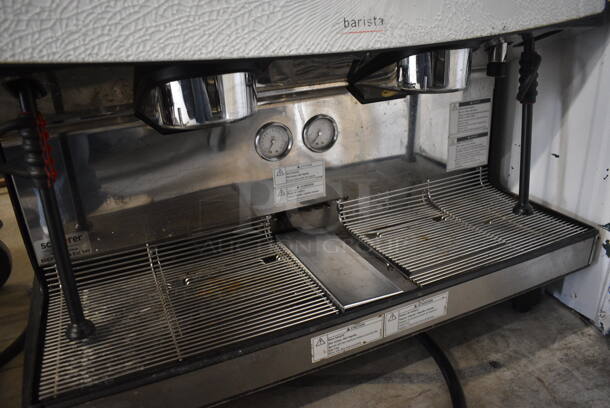 BEAUTIFUL! 2018 Schaerer Barista Stainless Steel Commercial Countertop 2 Group Espresso Machine w/ 2 Steam Wands and 1 Hopper. Front Glass Pane Is Shattered. 29x21x30 - Image 5 of 7