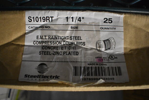 ALL ONE MONEY! Lot of BRAND NEW IN BOX Steel Electric EMT Raintight Steel Compression Couplings Concrete Tight Steel Zinc Plated. 2x2x2.5 - Image 3 of 3