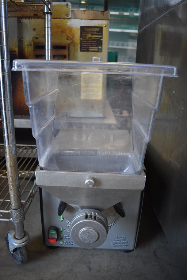 WOW! 2014 Olde Tyme Model PN2 Stainless Steel Commercial Countertop Single Hopper Peanut Butter Mill Nut Grinder. 115 Volts, 1 Phase. 11x21x22. Tested and Working! - Image 2 of 6