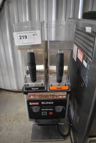 NICE! 2017 Bunn Model MHG Stainless Steel Commercial Countertop 2 Hopper Coffee Bean Grinder. 120 Volts, 1 Phase. 9x18x29. Tested and Working!