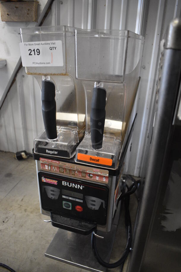 NICE! 2017 Bunn Model MHG Stainless Steel Commercial Countertop 2 Hopper Coffee Bean Grinder. 120 Volts, 1 Phase. 9x18x29. Tested and Working! - Image 3 of 5