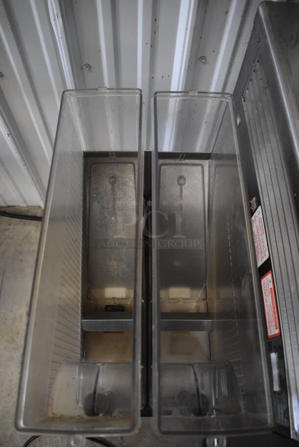 NICE! 2017 Bunn Model MHG Stainless Steel Commercial Countertop 2 Hopper Coffee Bean Grinder. 120 Volts, 1 Phase. 9x18x29. Tested and Working! - Image 4 of 5