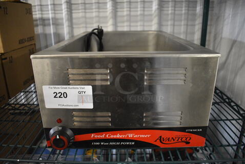 NICE! Avantco Model 177W50CKR Stainless Steel Commercial Countertop Food Warmer. 120 Volts, 1 Phase. 14.5x23x9. Tested and Working!