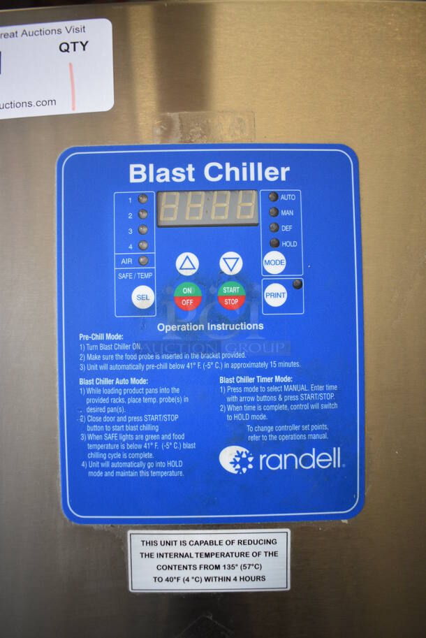 BEAUTIFUL! 2014 Randell Model BC-18 Stainless Steel Commercial Floor Style Blast Chiller. 115/230 Volts, 1 Phase. 40x35x72 - Image 4 of 8