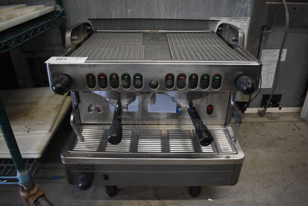 SWEET! Stainless Steel Commercial Countertop 2 Group Espresso Machine w/ 2 Portafilters and 2 Steam Wands. 22x22x22