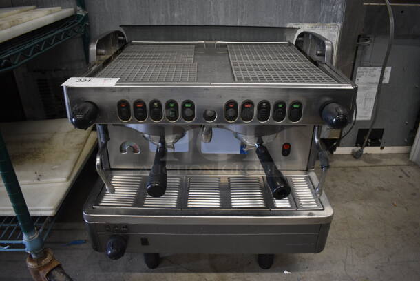 SWEET! Stainless Steel Commercial Countertop 2 Group Espresso Machine w/ 2 Portafilters and 2 Steam Wands. 22x22x22 - Image 1 of 9