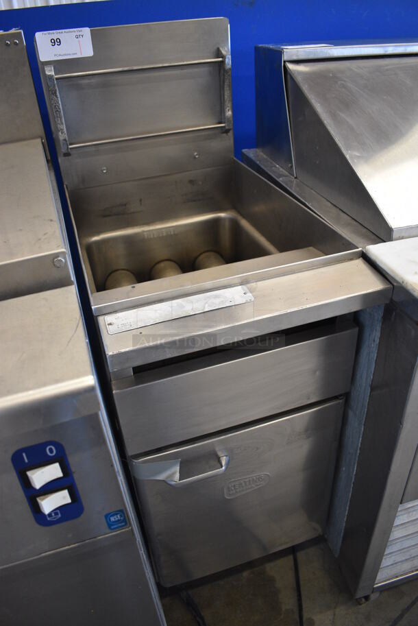 GREAT! Keating Model 14AA Stainless Steel Commercial Floor Style Gas Powered Deep Fat Fryer. 109,000 BTU. 15.5x29x46 - Image 2 of 7