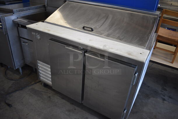 GREAT! Stainless Steel Commercial Sandwich Salad Prep Table Bain Marie Mega Top on Commercial Casters. 48x32x44. Tested and Powers On But Temps at 53 Degrees - Image 2 of 8