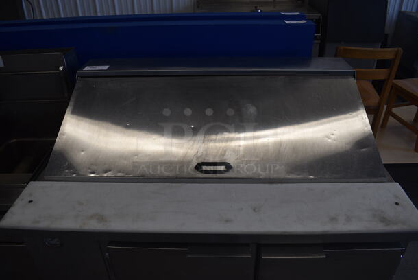 GREAT! Stainless Steel Commercial Sandwich Salad Prep Table Bain Marie Mega Top on Commercial Casters. 48x32x44. Tested and Powers On But Temps at 53 Degrees - Image 5 of 8