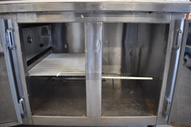 GREAT! Stainless Steel Commercial Sandwich Salad Prep Table Bain Marie Mega Top on Commercial Casters. 48x32x44. Tested and Powers On But Temps at 53 Degrees - Image 7 of 8