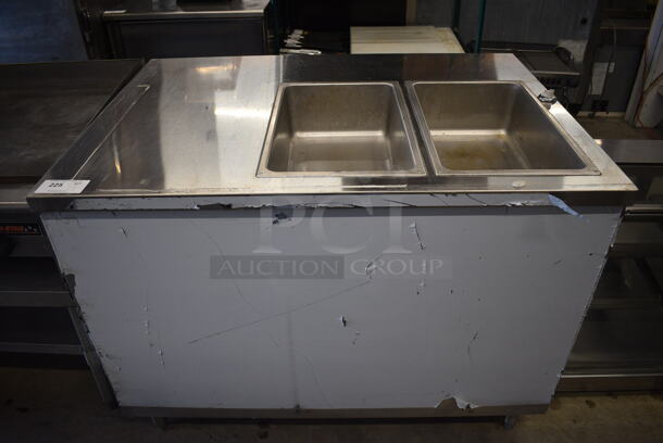 GREAT! CustomCool Stainless Steel Commercial Refrigerated 2 Well Serving Station. 48x34.5x36. Cannot Test - Unit Was Previously Hardwired