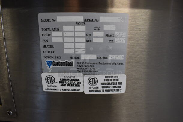 GREAT! CustomCool Stainless Steel Commercial Refrigerated 2 Well Serving Station. 48x34.5x36. Cannot Test - Unit Was Previously Hardwired - Image 6 of 8