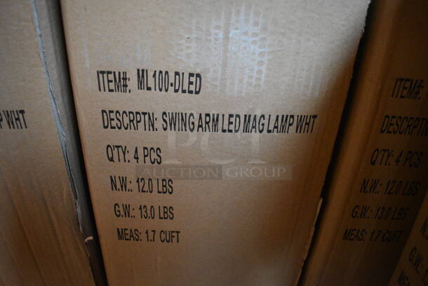 4 BRAND NEW IN BOX! Alvin G2540-DLED White Metal Swing Arm LED Lamps. 4 Times Your Bid! - Image 6 of 6