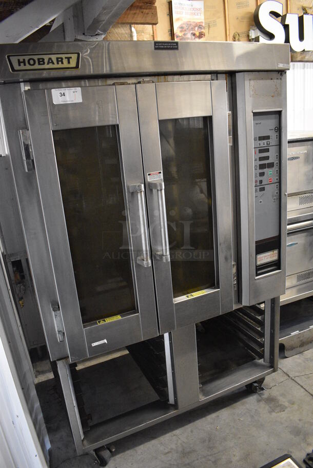 GORGEOUS! Hobart Stainless Steel Commercial Electric Powered Mini Rotating Rack Oven w/ Lower Double Pan Rack on Commercial Casters. 208/240/480 Volt, 3 Phase. 48x35x75 - Image 2 of 9