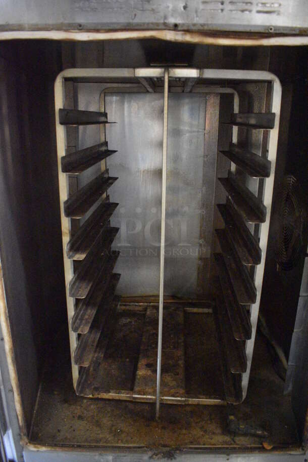 GORGEOUS! Hobart Stainless Steel Commercial Electric Powered Mini Rotating Rack Oven w/ Lower Double Pan Rack on Commercial Casters. 208/240/480 Volt, 3 Phase. 48x35x75 - Image 3 of 9