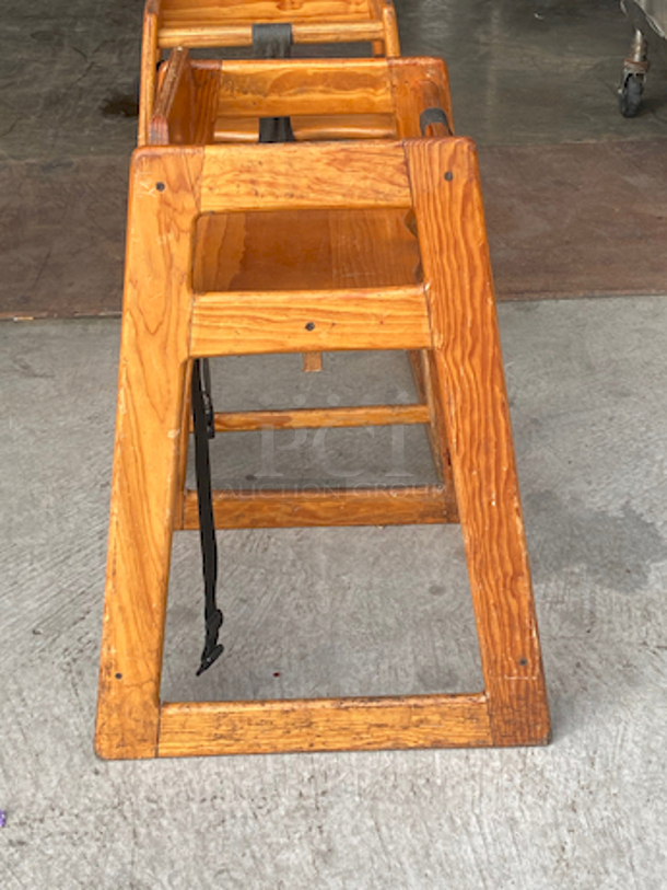 SWEET! SET OF 2 Wood Stacking Restaurant High Chairs with Light Finish.

Overall Dimensions:
Length: 20"
Width: 18 1/2"
Height: 27 1/2"

2x Your Bid - Image 3 of 5