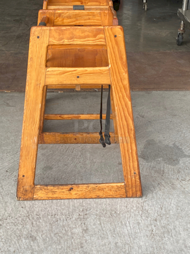 SWEET! SET OF 2 Wood Stacking Restaurant High Chairs with Light Finish.

Overall Dimensions:
Length: 20"
Width: 18 1/2"
Height: 27 1/2"

2x Your Bid - Image 5 of 5