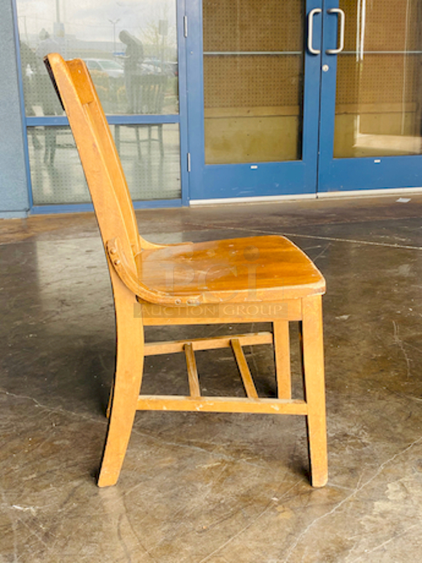 BEAUTIFUL! Solid Wood Vertical Slat Chairs with Rounded Back. 

17x16x35

2x Your Bid
 - Image 3 of 5