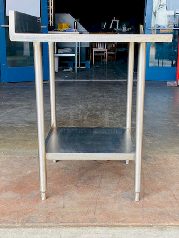BEAUTIFUL! Wasserstrom 30x30 Stainless Steel Table with 4" Backsplash and Under Shelf. 

30x30x40 - Image 5 of 6