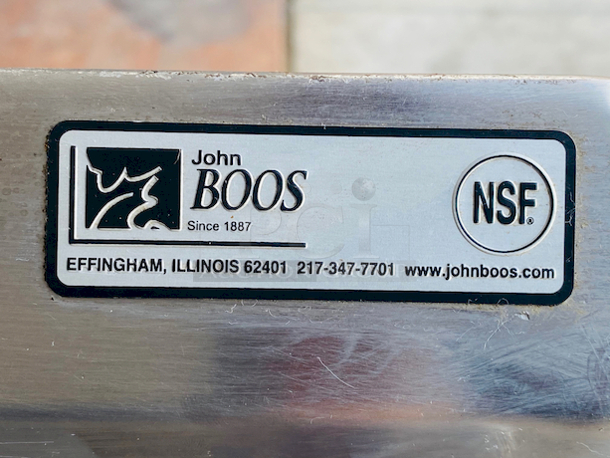 SOLID! John Boos FBLGR5-4830 48" 18 ga Work Table w/ Adjustable Undershelf & 430 Series Stainless Top, 5" Backsplash.

48x30x40-1/2 - Image 7 of 8