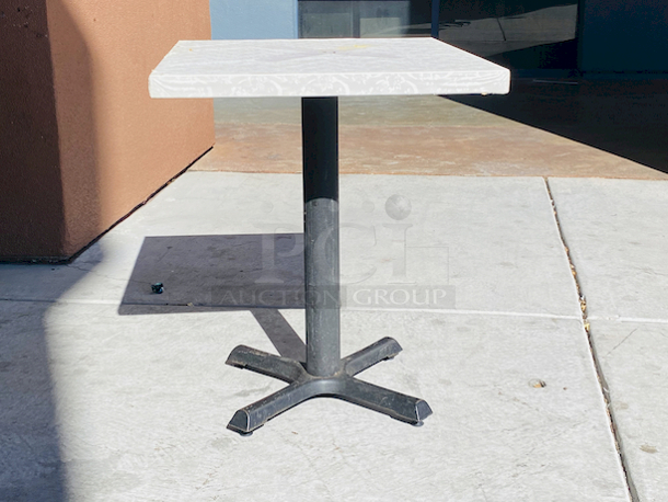 AWESOME!!! Wood Tables, 23-1/4x29-3/4.

The table and base are in perfect condition. The stapled-on vinyl cover is slightly damaged and can easily be replaced or covered with a table cloth.

23-3/4x29-3/4x30  - Image 6 of 6
