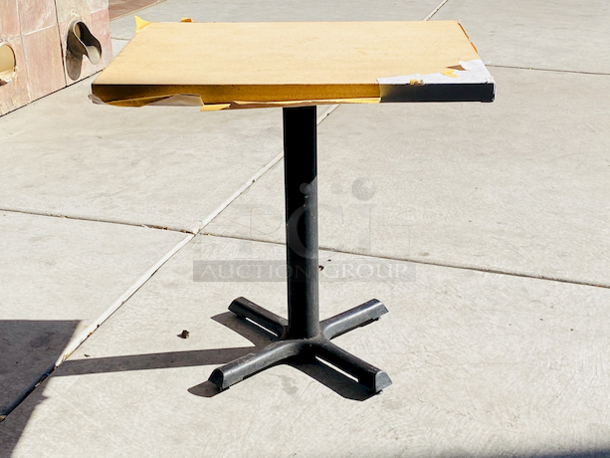 AWESOME!!! Wood Tables, 23-1/4x29-3/4.

The table and base are in perfect condition. The stapled-on vinyl cover is slightly damaged and can easily be replaced or covered with a table cloth.

23-3/4x29-3/4x30 