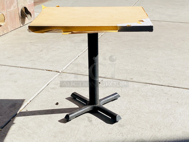 AWESOME!!! Wood Tables, 23-1/4x29-3/4.

The table and base are in perfect condition. The stapled-on vinyl cover is slightly damaged and can easily be replaced or covered with a table cloth.

23-3/4x29-3/4x30  - Image 1 of 4
