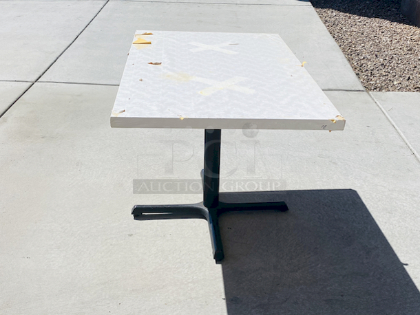 AWESOME!!! Wood Tables, 48x31.

The table and base are in perfect condition. The stapled-on vinyl cover is slightly damaged and can easily be replaced or covered with a table cloth.

23-3/4x29-3/4x30  - Image 4 of 5