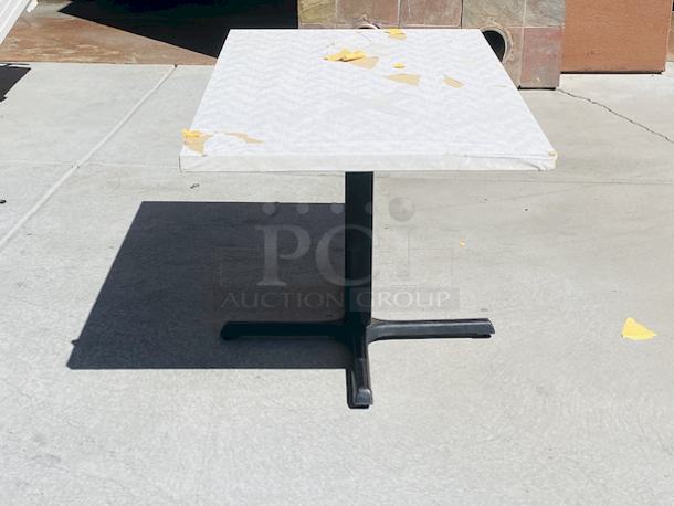 AWESOME!!! Wood Tables, 48x31.

The table and base are in perfect condition. The stapled-on vinyl cover is slightly damaged and can easily be replaced or covered with a table cloth.

23-3/4x29-3/4x30  - Image 2 of 5