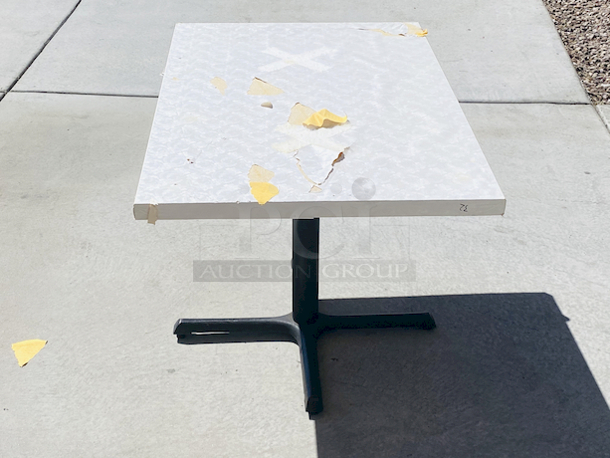 AWESOME!!! Wood Tables, 48x31.

The table and base are in perfect condition. The stapled-on vinyl cover is slightly damaged and can easily be replaced or covered with a table cloth.

23-3/4x29-3/4x30  - Image 4 of 5