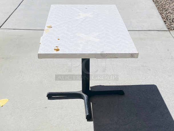 AWESOME!!! Wood Tables, 26-3/4x47-3/4.

The table and base are in perfect condition. The stapled-on vinyl cover is slightly damaged and can easily be replaced or covered with a table cloth.

23-3/4x29-3/4x30  - Image 4 of 5