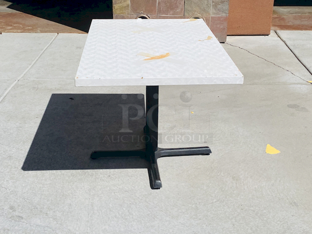 AWESOME!!! Wood Tables, 31x48.

The table and base are in perfect condition. The stapled-on vinyl cover is slightly damaged and can easily be replaced or covered with a table cloth.

23-3/4x29-3/4x30  - Image 2 of 5