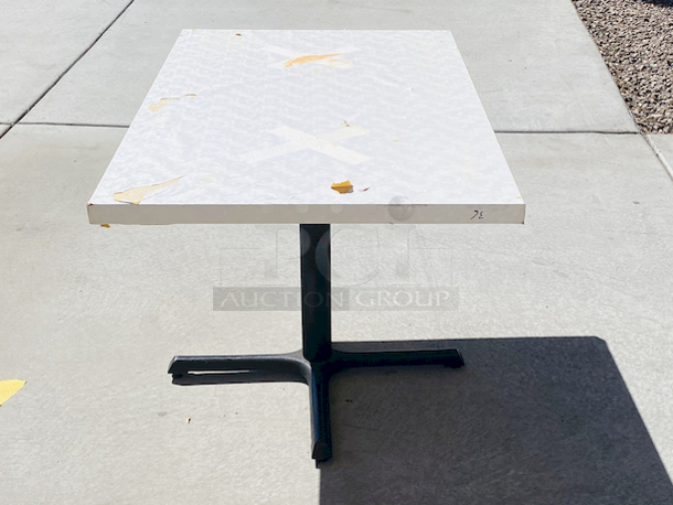 AWESOME!!! Wood Tables, 31x48.

The table and base are in perfect condition. The stapled-on vinyl cover is slightly damaged and can easily be replaced or covered with a table cloth.

23-3/4x29-3/4x30  - Image 4 of 5