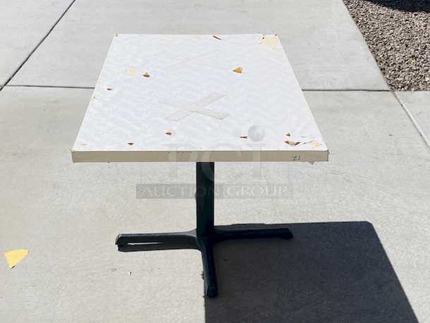 AWESOME!!! Wood Tables, 31x48.

The table and base are in perfect condition. The stapled-on vinyl cover is slightly damaged and can easily be replaced or covered with a table cloth.

23-3/4x29-3/4x30  - Image 4 of 6