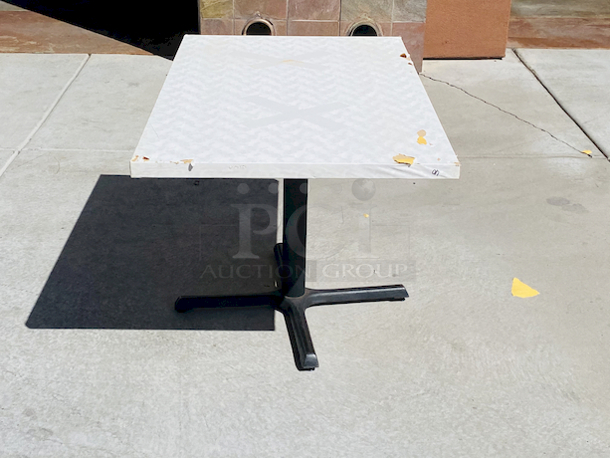 AWESOME!!! Wood Tables, 31x48.

The table and base are in perfect condition. The stapled-on vinyl cover is slightly damaged and can easily be replaced or covered with a table cloth.

31x48x30 - Image 2 of 4