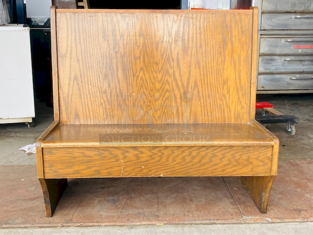 SOLID! Single Wood Bench with Wood Seat and Wood Back!

47-1/2x 24x44