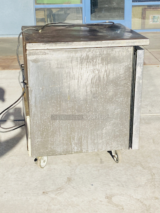 PARTS! True TUC-27F-HC 27 5/8" W Undercounter Freezer w/ (1) Section & (1) Left Hinge Door, 115v  
Self-contained, capillary tube system uses environmentally friendly R290 hydrocarbon refrigerant
Dimensions & Utilities

279⁄16 in. W x 311⁄16 in. D x 3515⁄16 in. H
2.3 A, 1⁄4 HP
115 V/60 Hz/1 ph, 7-ft. cord with a NEMA 5-15P plug
 - Image 3 of 9