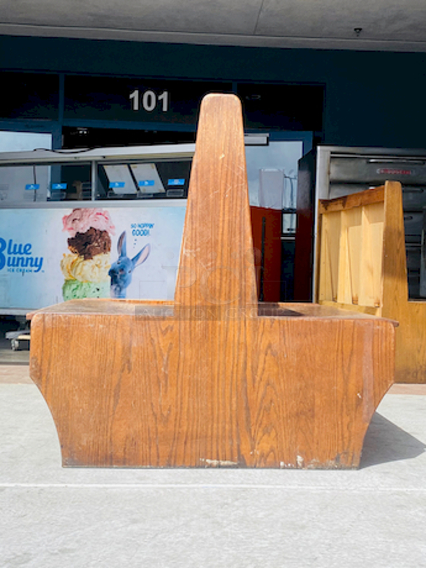 Solid and Sturdy! Double Wood Booth. Wood Seat and Wood Back.

47-1/2x45x44 - Image 2 of 4