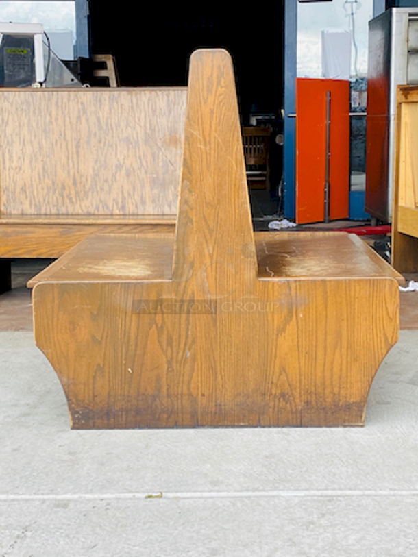 Solid and Sturdy! Double Wood Booth. Wood Seat and Wood Back.

47-1/2x45x44 - Image 2 of 6