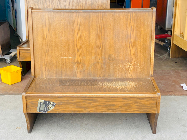Solid and Sturdy! Double Wood Booth. Wood Seat and Wood Back.

47-1/2x45x44 - Image 3 of 6