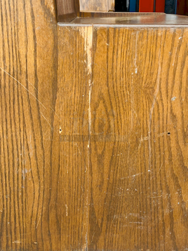 Solid and Sturdy! Double Wood Booth. Wood Seat and Wood Back.

47-1/2x45x44 - Image 6 of 6
