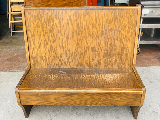 SOLID! Single Wood Bench with Wood Seat and Wood Back!

47-1/2x 24x44