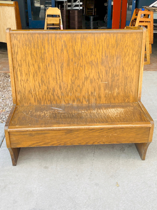 SOLID! Single Wood Bench with Wood Seat and Wood Back!

47-1/2x 24x44